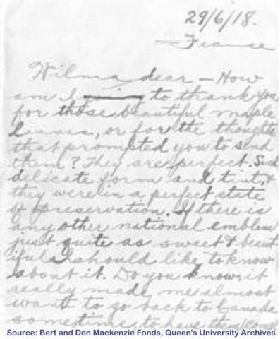 Letter from Don Mackenzie to Wilma, page 1