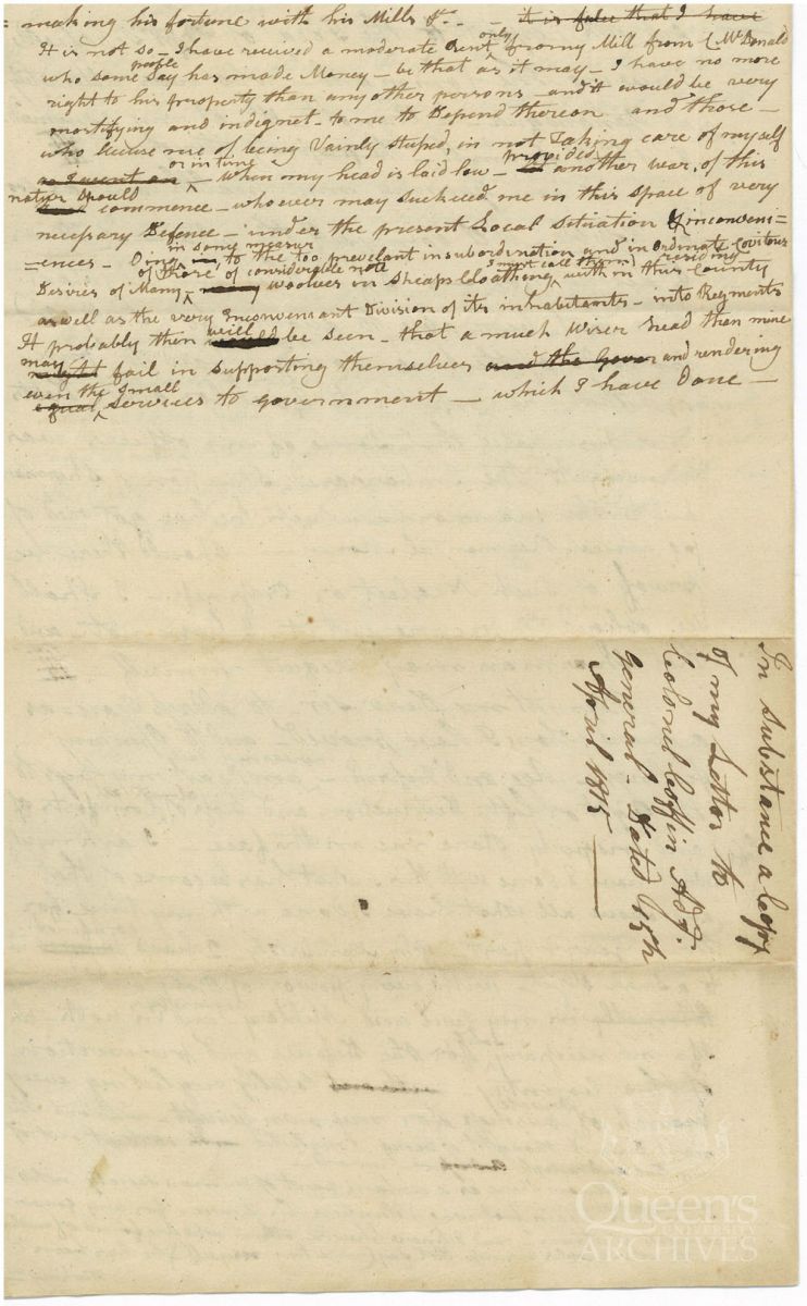 Nathaniel Coffin to Joel Stone, 7 April 1815, Page 4 (Joel Stone fonds, 3077)