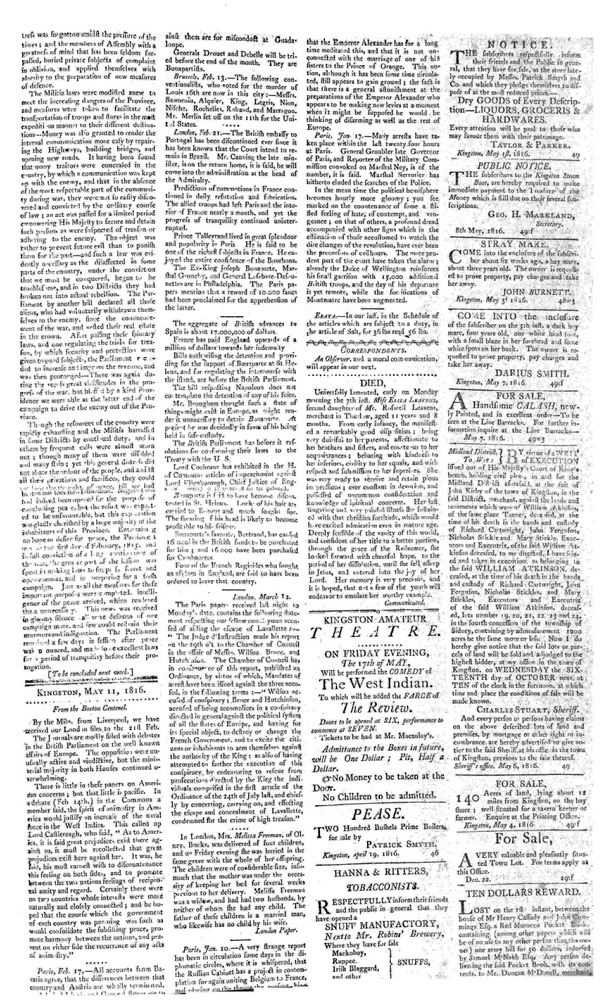 Kingston Gazette (11 May 1816) - Page 3