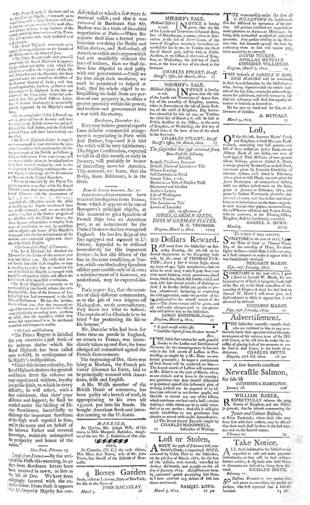 Kingston Gazette (10 March 1812) - Page 3
