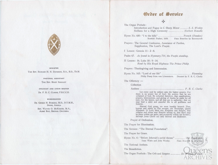 Order of Service, 1959, Page 2