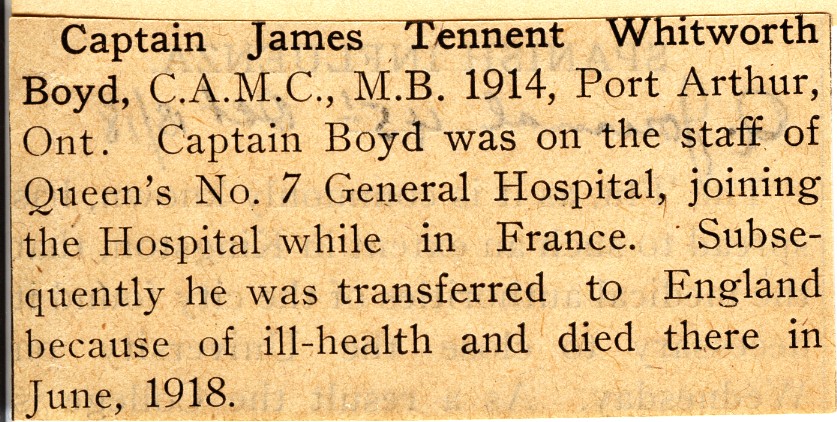 News Clipping Reporting Death of Boyd