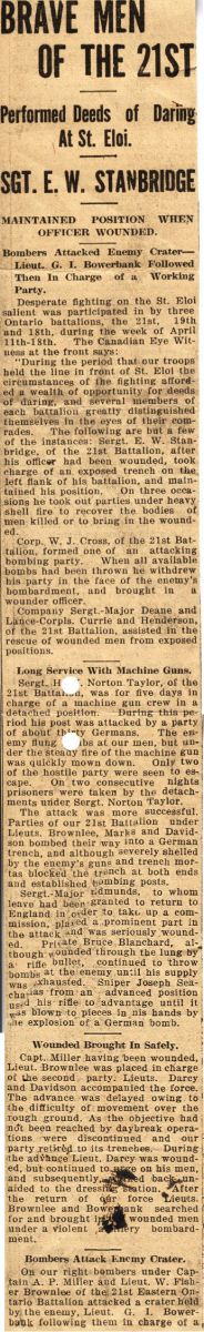 News Clipping Reporting Brave Deeds of Soldiers on the Front