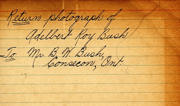 Photograph Return Address Card of Bush