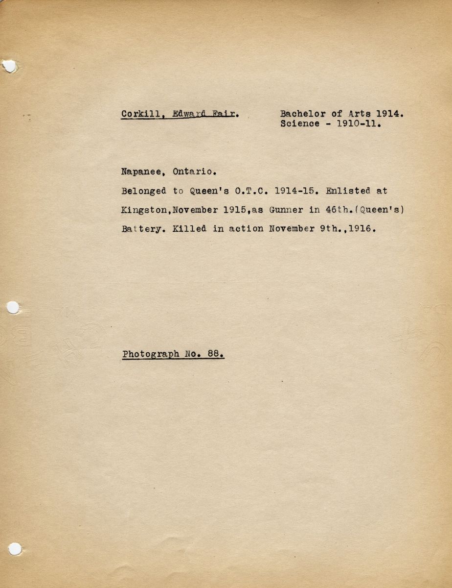 Military Record of Corkill