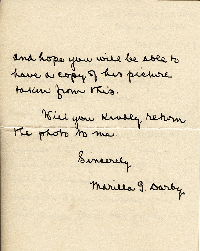 Letter from Mrs. Marilla G. Darby to Lt. Col. K.L. Stevenson, 2nd September 1929, Page 2