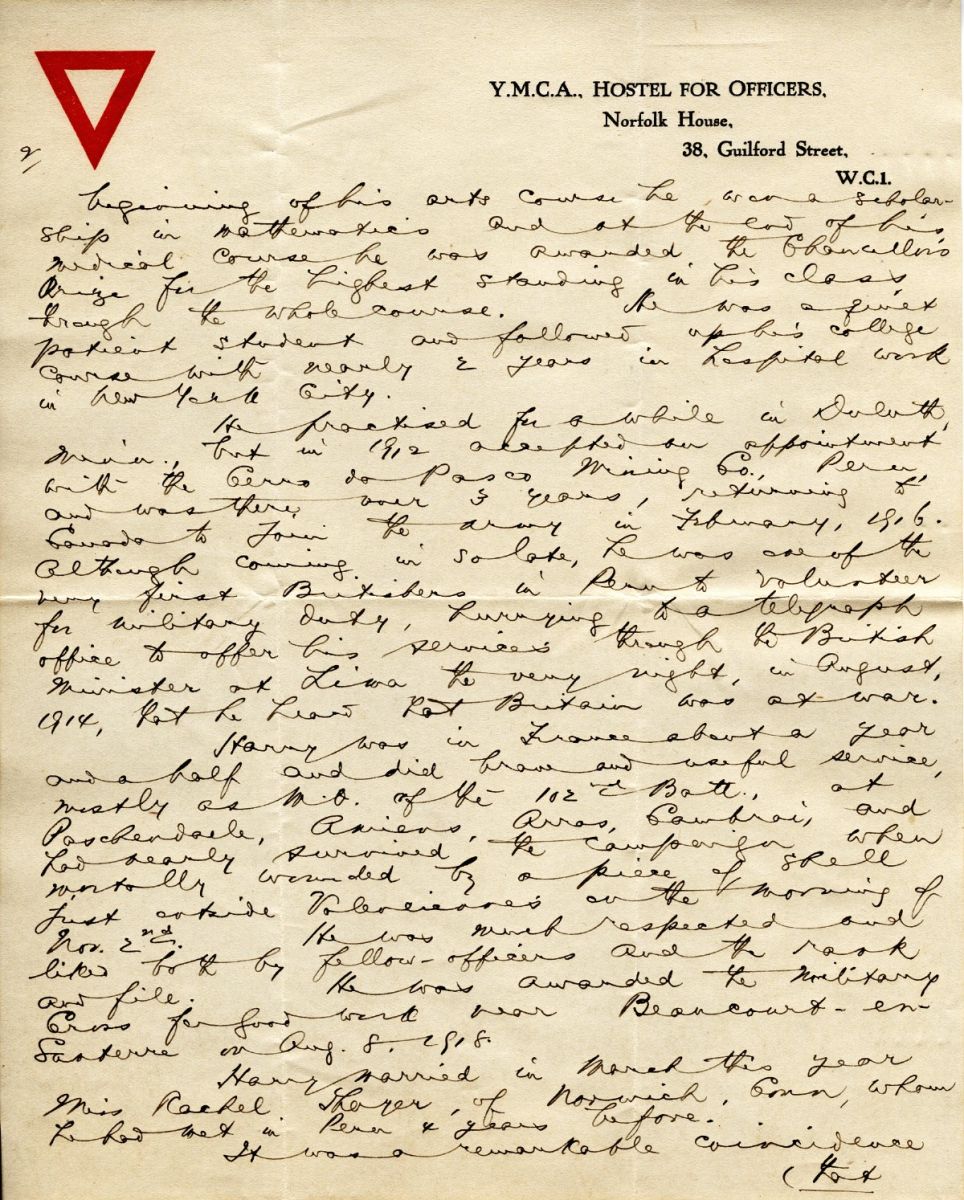 Letter from J.G. Dunlop to G.V. Chown, 21st November 1918, Page 2