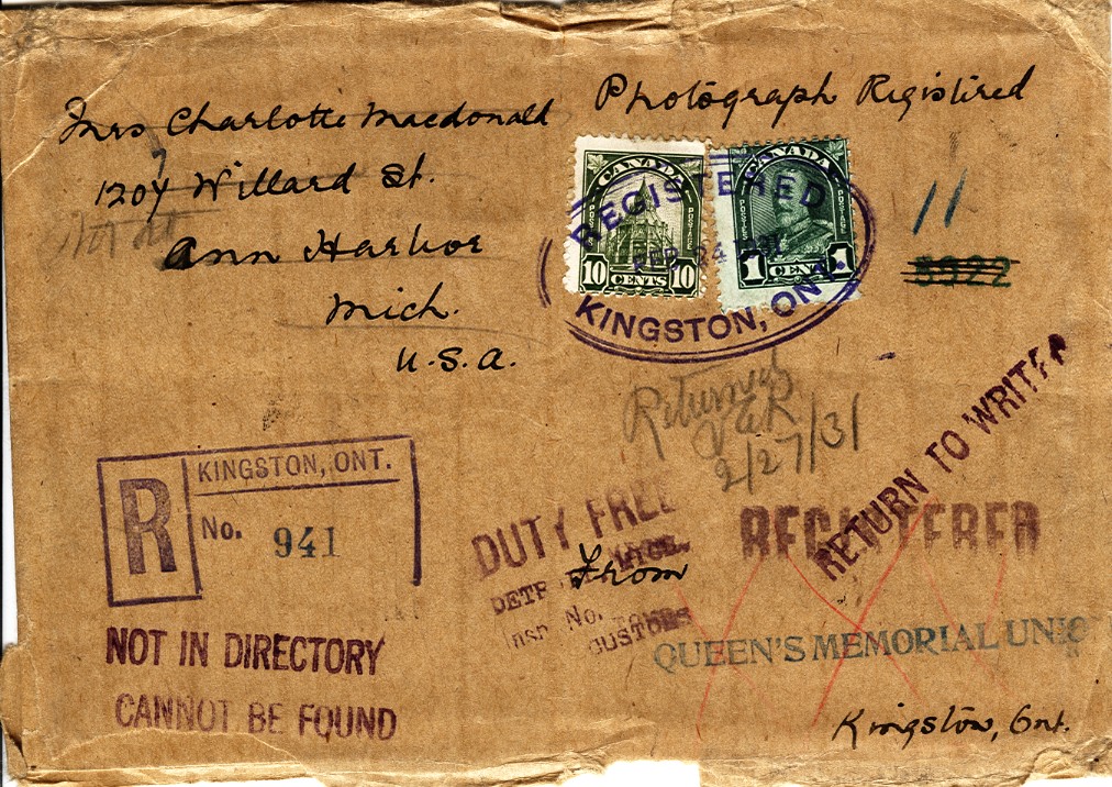 Package with postmark