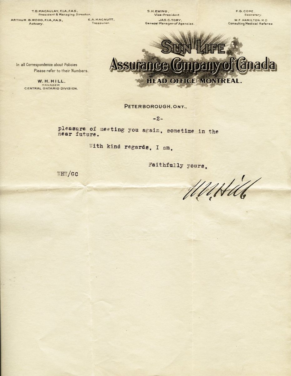 Letter from W.H. Hill to Principal R. Bruce Taylor, 6th May 1920, page 2