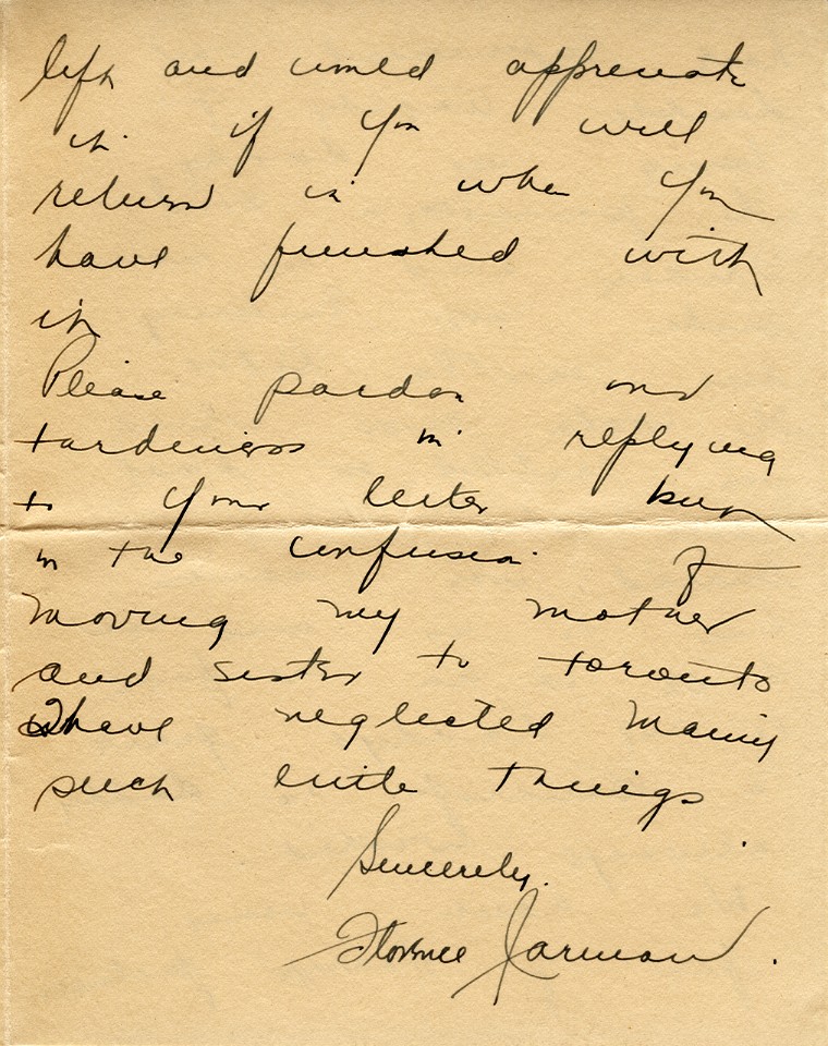 Letter from Jarman's Brother to Lt. Col. K.L. Stevenson, Page 3