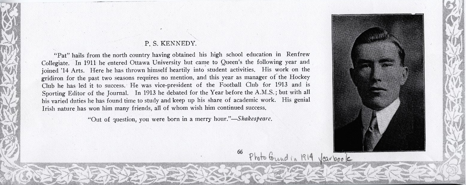 yearbook Photo and Life Description of Kennedy