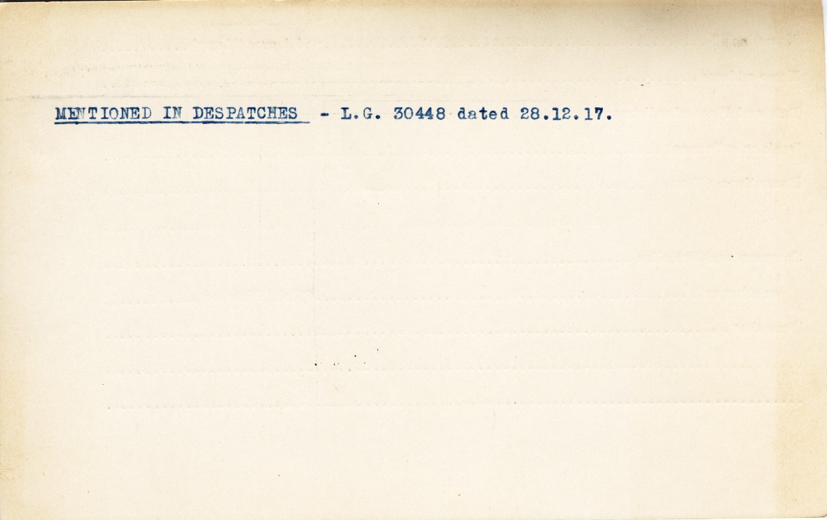 University Military Service Record of Laing, Back Page