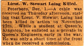 News Clipping Reporting Death of Laing