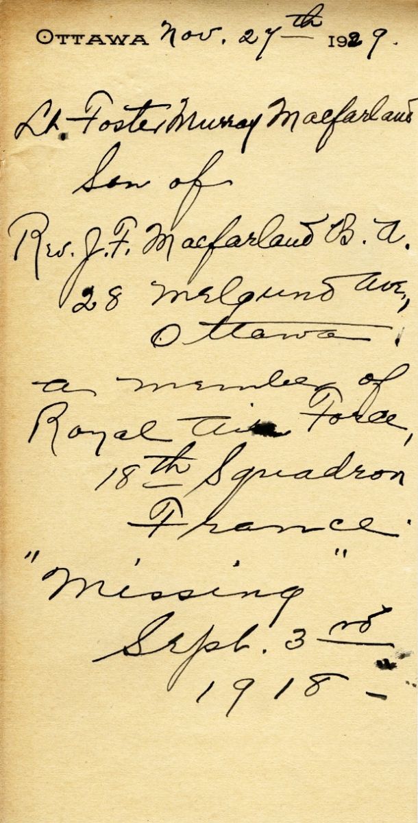 Macfarland Note, 27th November 1929