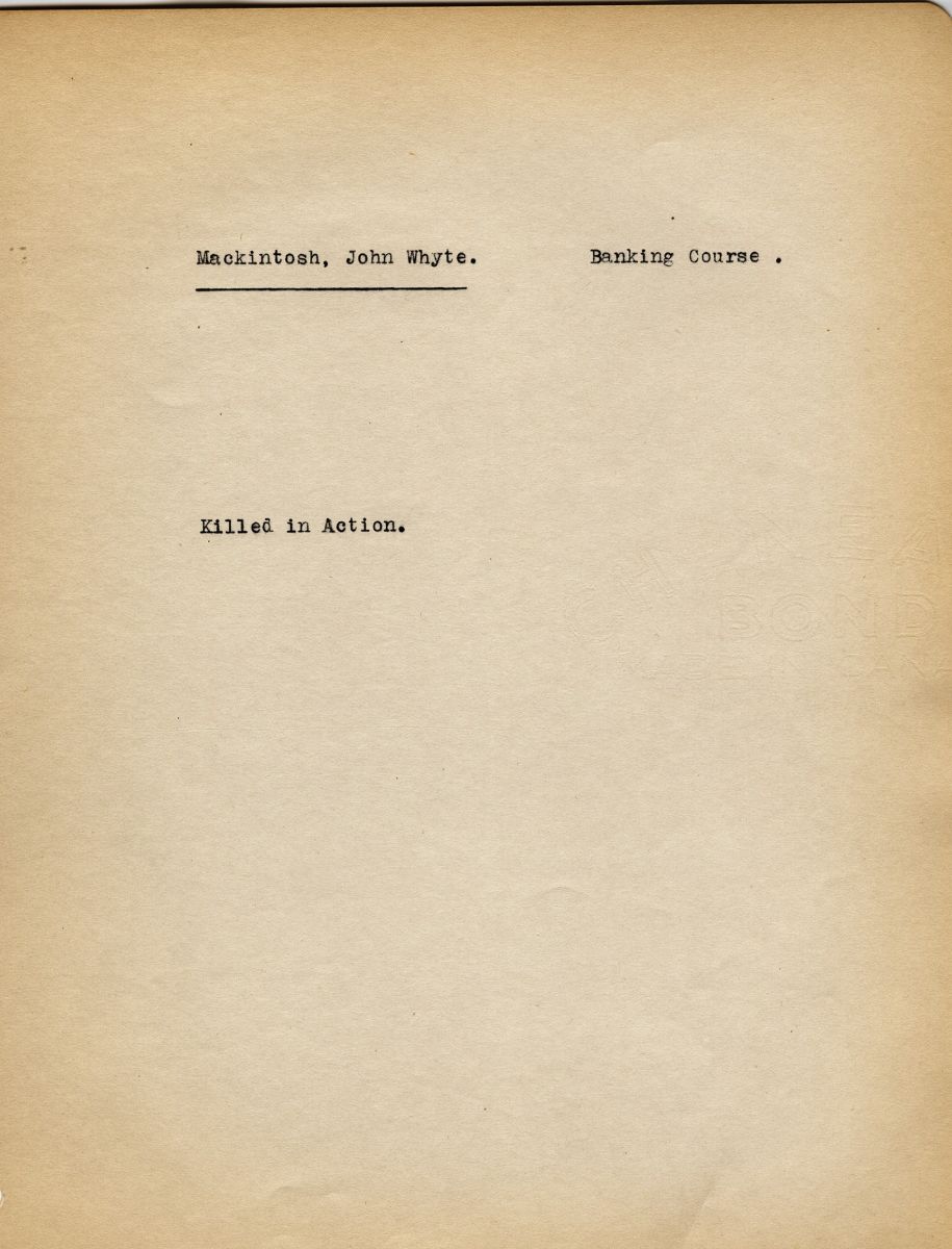 Military Record of Mackintosh