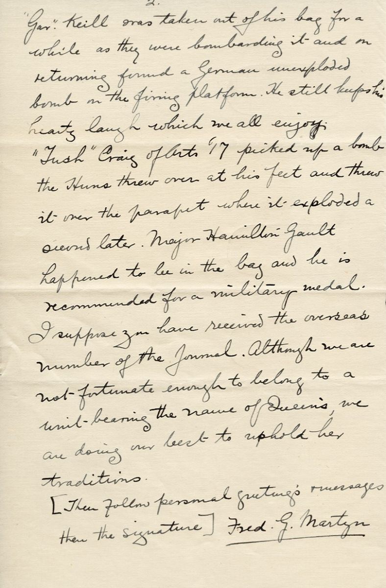 Letter from Martyn to J.N. Mackinstosh, 18th May 1916, Page 2