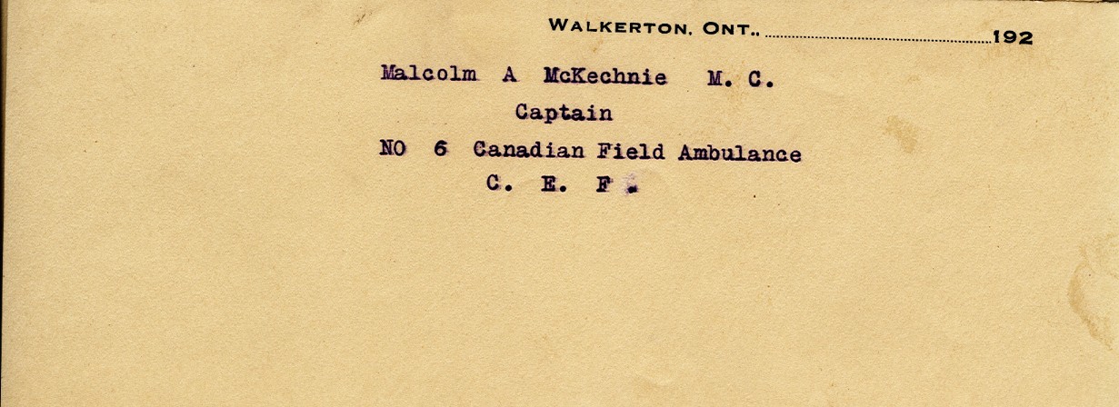 Postcard Addressed to McKechnie