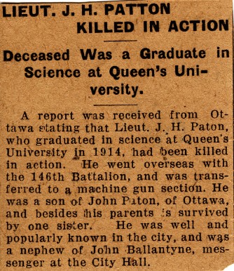 News Clipping Reporting Death of Patton