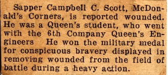 News Clipping Reporting Scott Getting Wounded