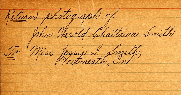 Photograph Return Address Card of Smith