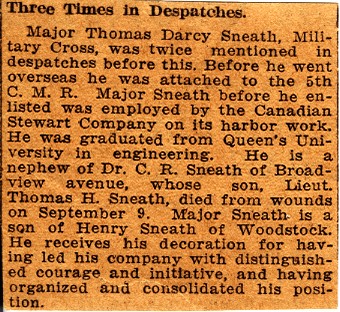 News Article on the Life and Death of Sneath