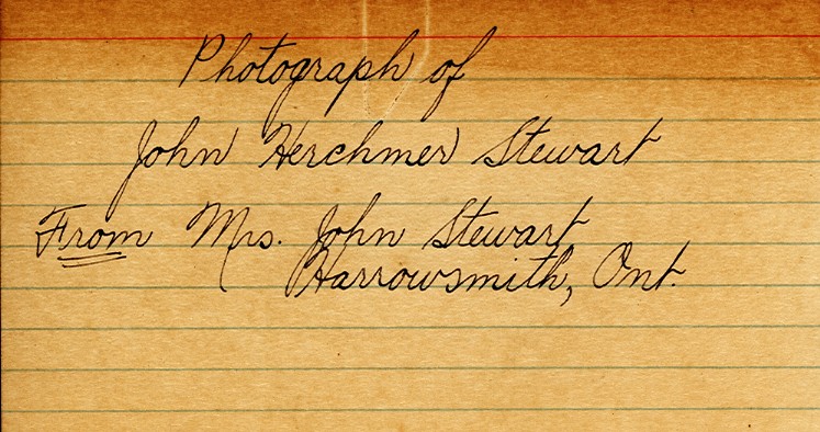 Photograph Return Address Card of Stewart