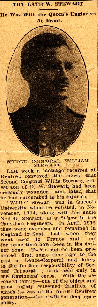 News Clipping Reporting Death of Stewart