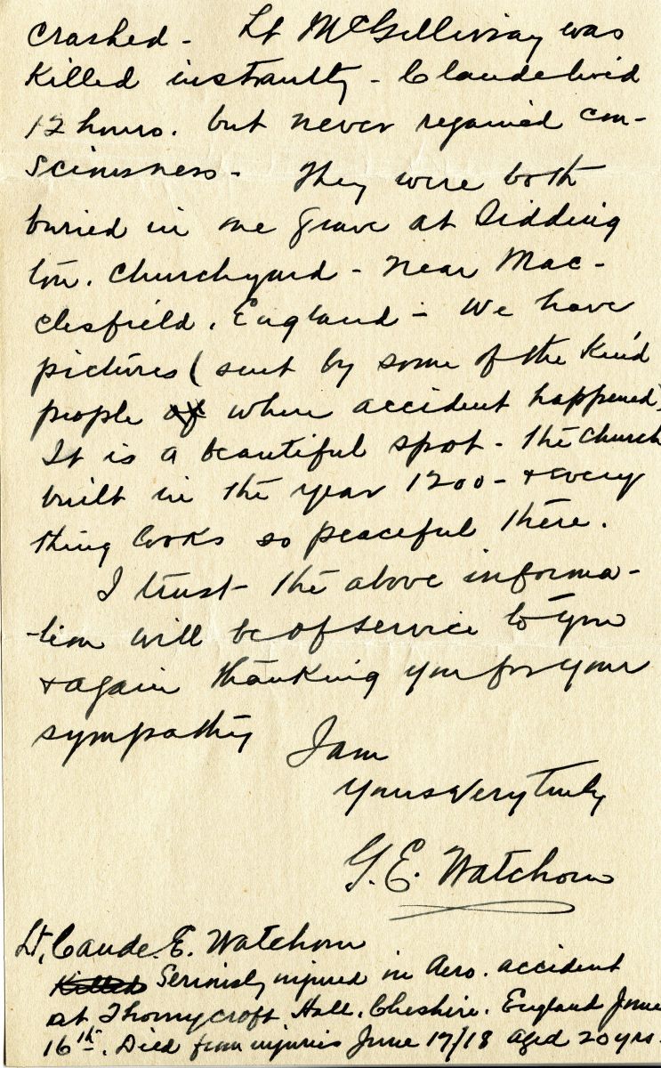 Letter from G.E. Watchorn to G.J. Mackay, 29th December 1918, Page 4