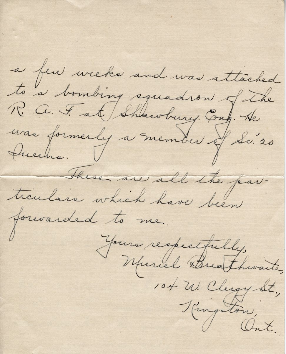 Letter from Muriel B to Professor Wallace, 9th July 1918, Page 2