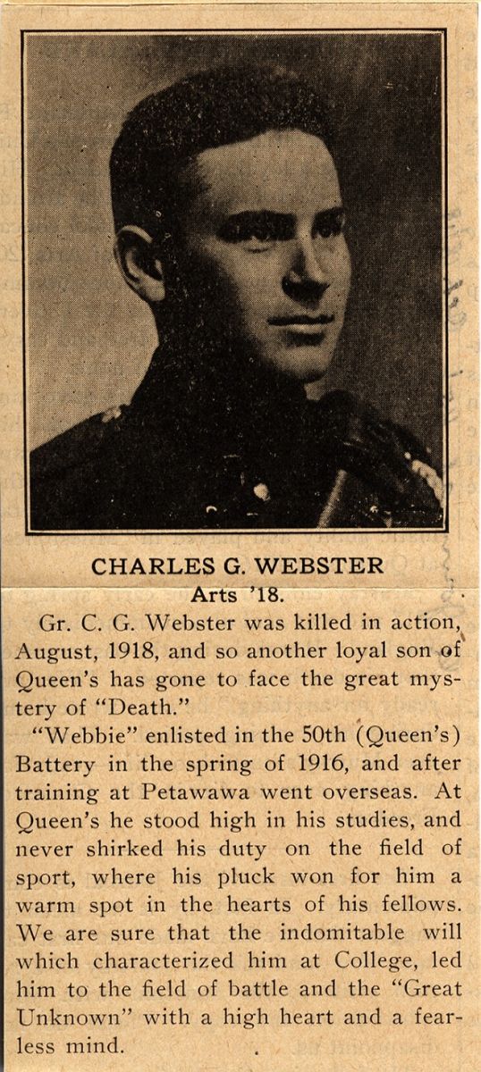 News Clipping Reporting Death of Webster