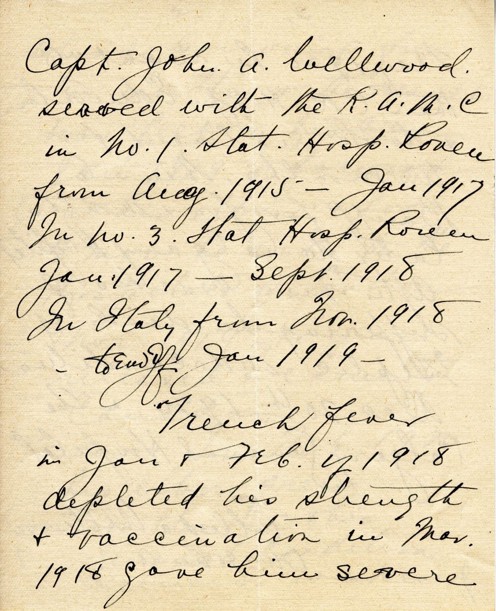 Letter from Elleda Wellwood to Queen's, Page 1
