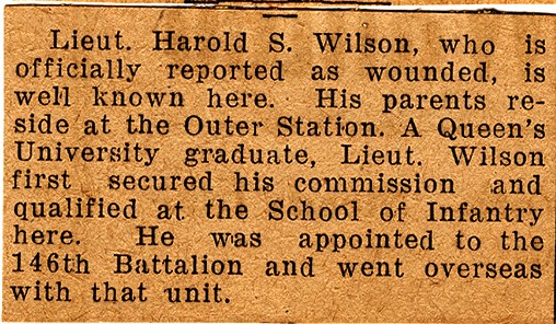 News Clipping Reporting Wilson Getting Wounded