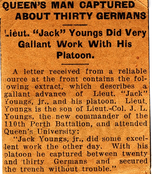 NEWS Clipping Describing Gallant Act by Youngs