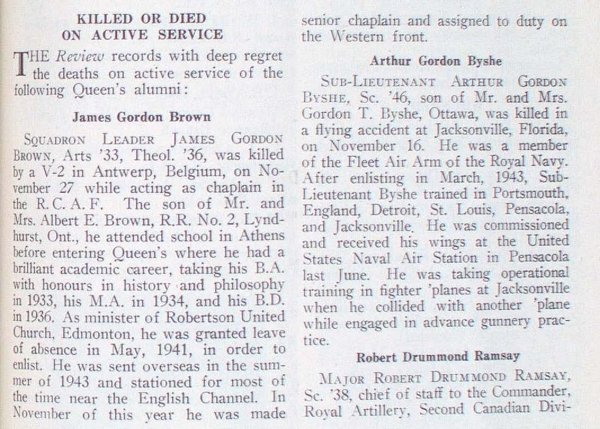 "Newsclipping death announcement for J.G. Brown"