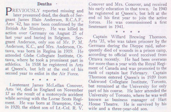 "Newsclipping of James McLellan Conover"