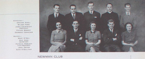 "Group photograph of the Newman Club"