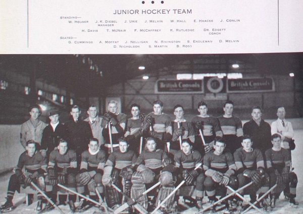 "Group photograph of Junior Hockey Team"