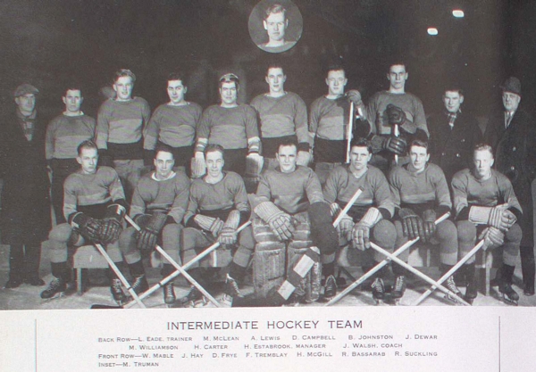 "Group Photograph of Intermediate Hockey Team"