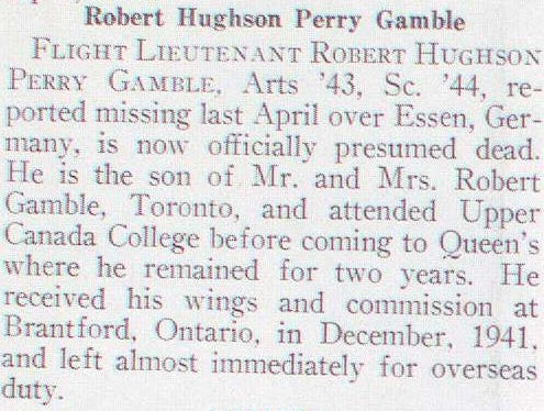"Newsclipping of Robert Hodgson Perry Gamble"