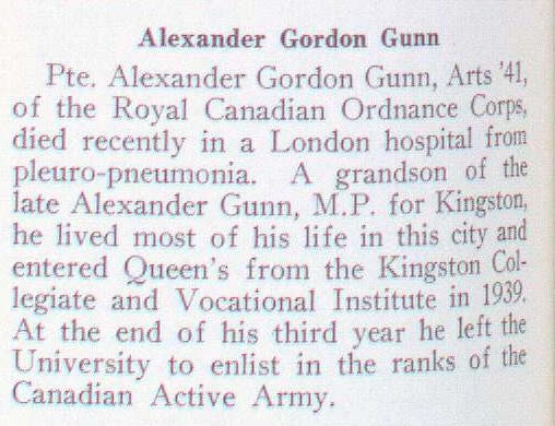 "Newsclipping of Alexander Gordon Gunn"