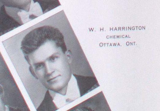 "University card of William Hague Harrington"