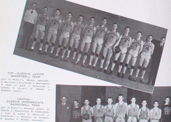 "Group photograph of Queen's Junior Basketball Team "