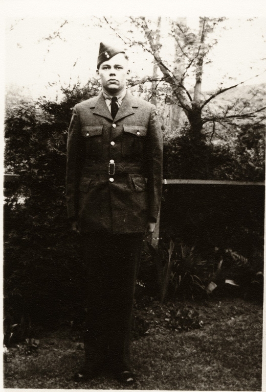Clyde Crosby Kendall standing outside in uniform