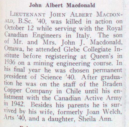 "Newsclipping of John Albert MacDonald"