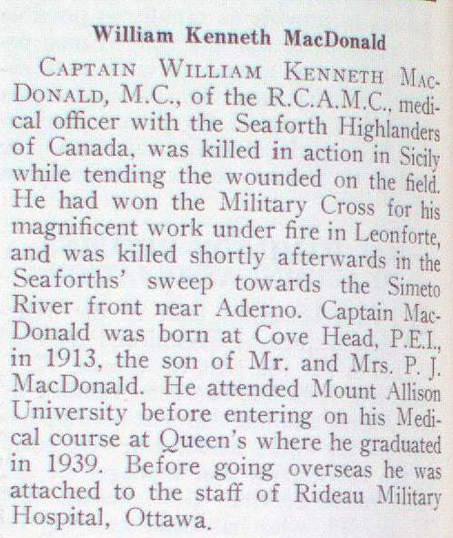 "Newsclipping of William Kenneth MacDonald"