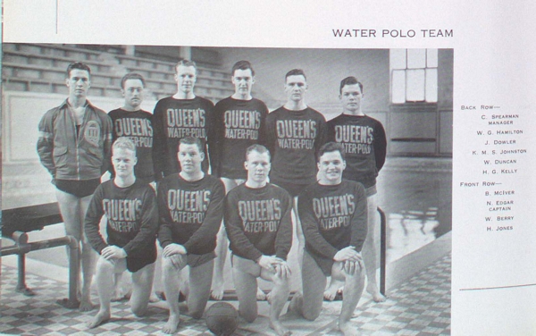 Water polo team photo with Bruce McIver