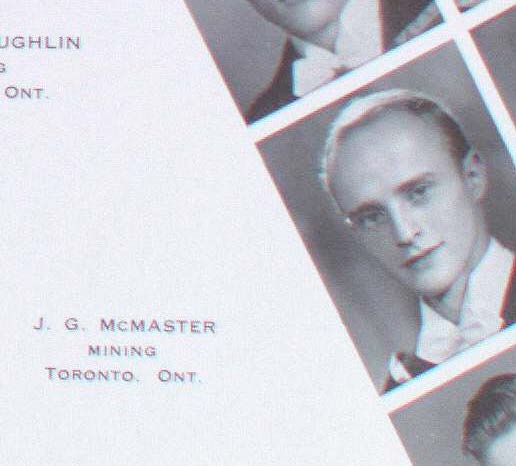 Tricolour Yearbook photo of James Gordon McMaster