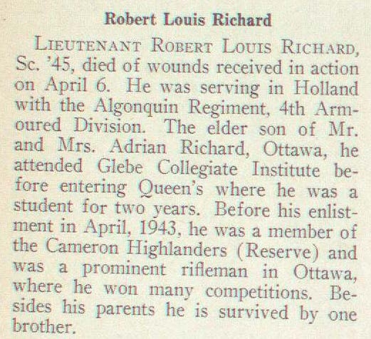 "Newsclipping for Robert Louis Richard"
