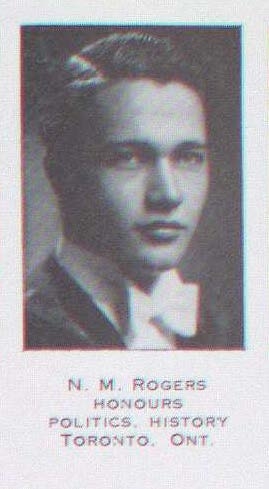 "University card of Norman MacLeod Rogers"
