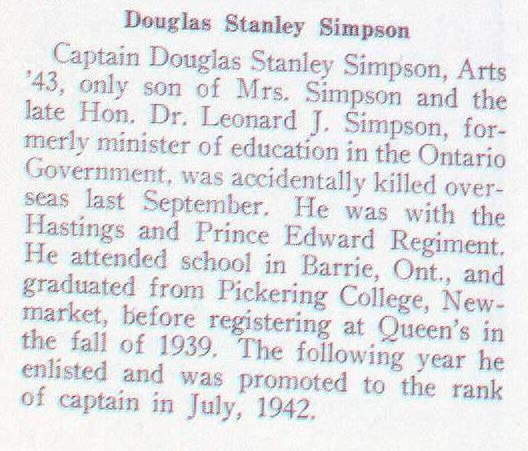 "Newsclipping of Douglas Stanley Simpson"